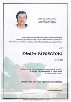 duben2022_Parte Vavrečková Zdeňka_Bílovec