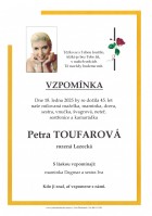 Vzpomínka Toufarová Petra