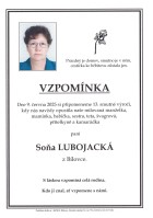 Vzpomínka Lubojacká Soňa