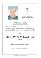 Vzpomínka Willmannová Anna