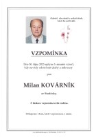 Vzpomínka Kovárník Milan