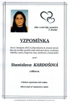 Vzpomínka Kardošová Stanislava