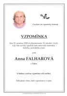 Vzpomínka Falharová Anna