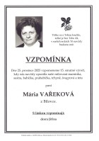 Vzpomínka Vařeková Mária