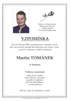 Vzpomínka Tománek Martin