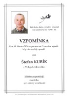 Vzpomínka Kubík Štefan