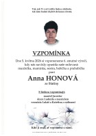 Vzpomínka Honová Anna