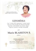 Vzpomínka Blahetová Marie