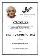 Vzpomínka Vavrečková Emile