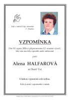 Vzpomínka Halfarová Alena
